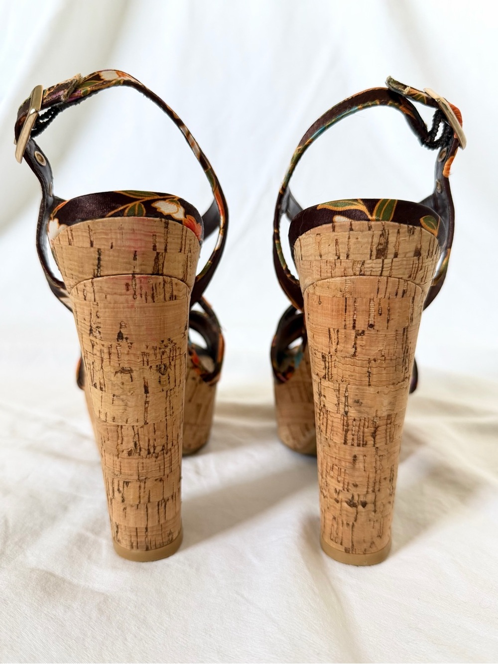 Chinese Laundry Party Time Cork Platform Block Heel in Floral Kimono | Size 6 - Picture 12 of 17